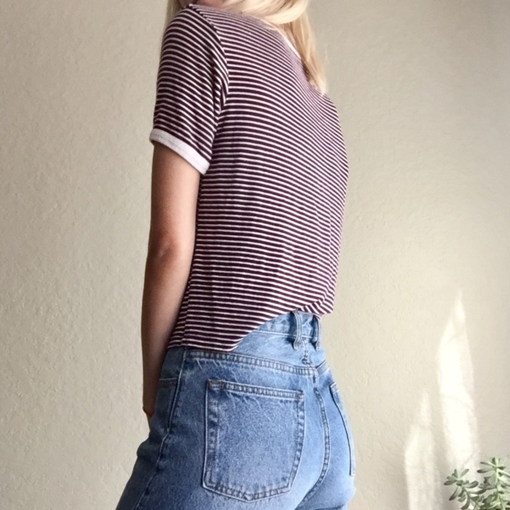Brandy Melville Stripe Jersey Knit Tee