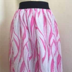 3X Zenobia Skirt Black Pink Tiny Accordion Pleat