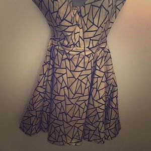 Mustard seed black and gold knee length