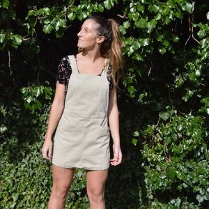 Express Tan Overall Dress