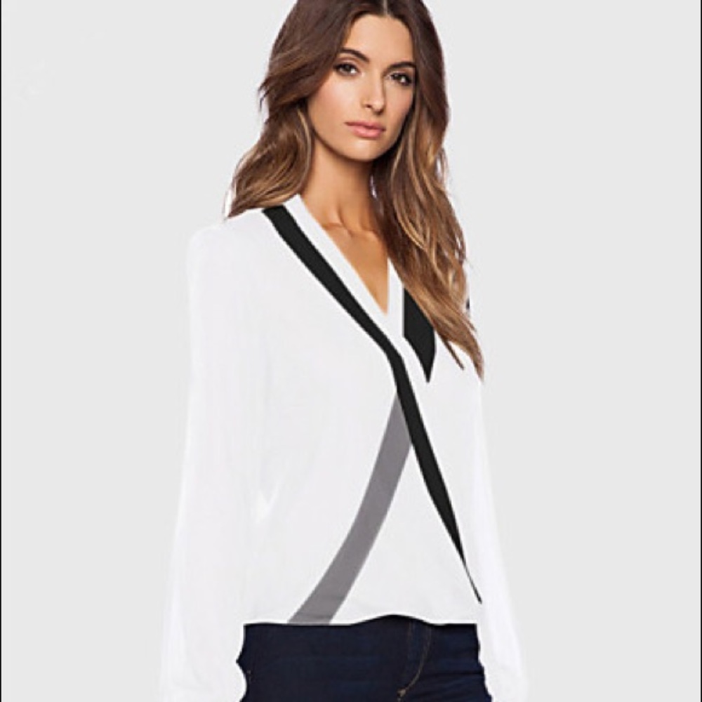 Deep V Cross Cross Blouse