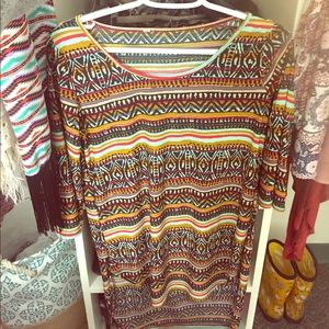 Aztec high low dress