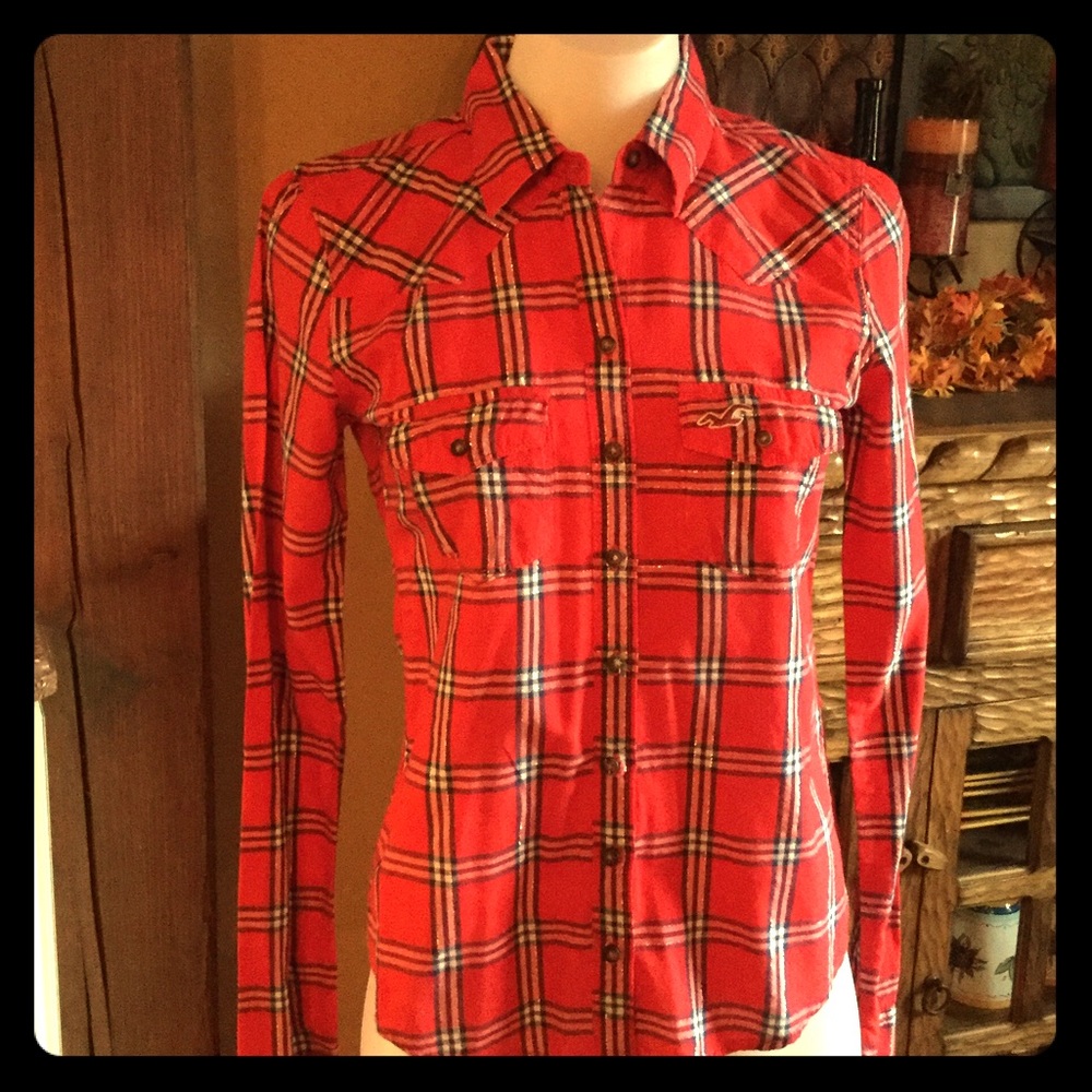 Red Plaid Button Up