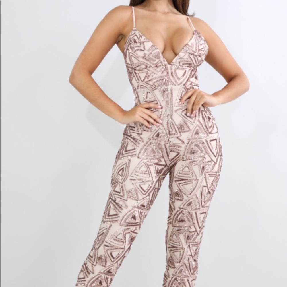 Sequin Rose Gold Jumpsuit