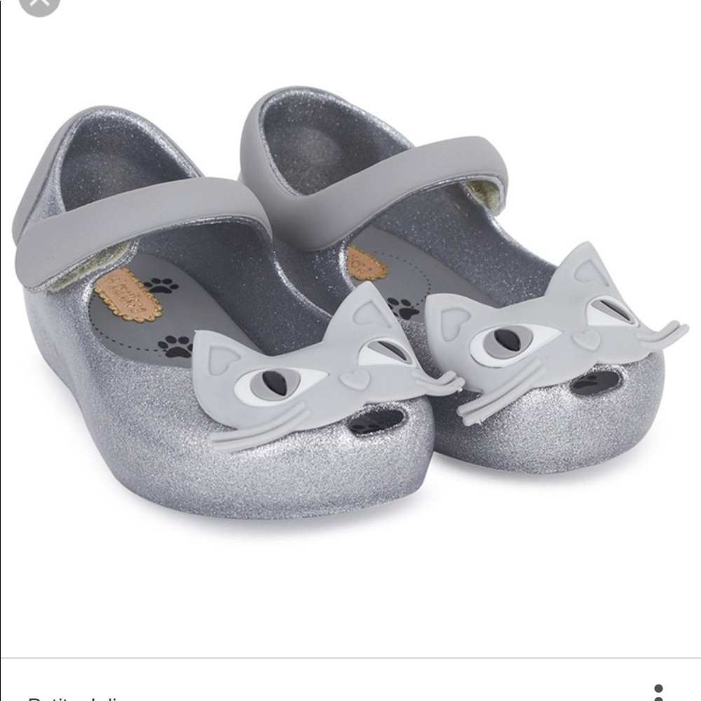 Mini Melissa cat shoes silver