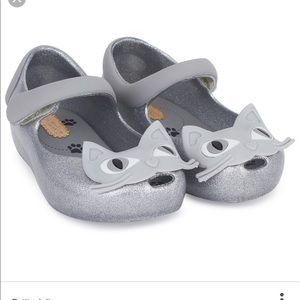 Mini Melissa cat shoes silver