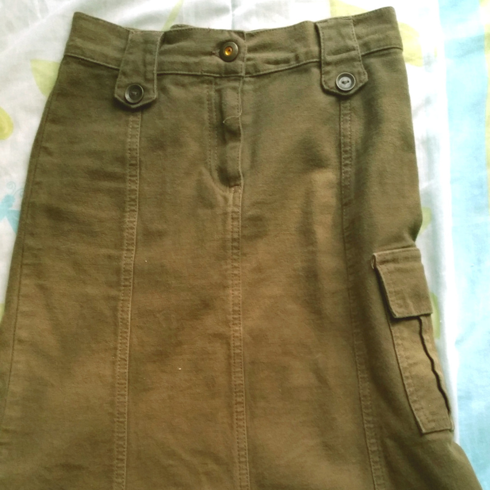 Dark Green Midi Skirt