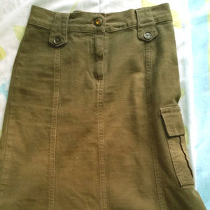 Dark Green Midi Skirt