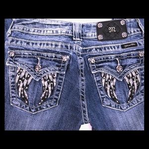 Miss Me Embellished Angel Wing bootcut denim Jeans
