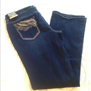 A pair of blue jeans.