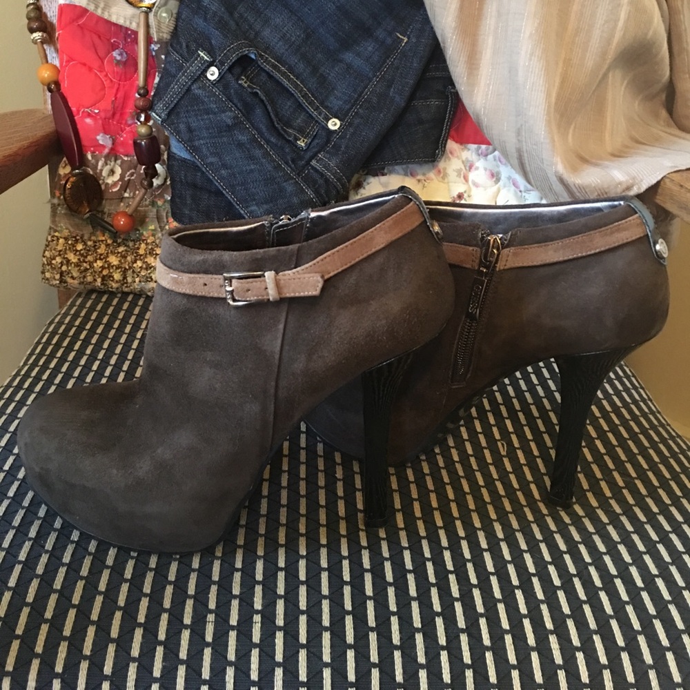 Guess? Brown Suede High Heel Booties