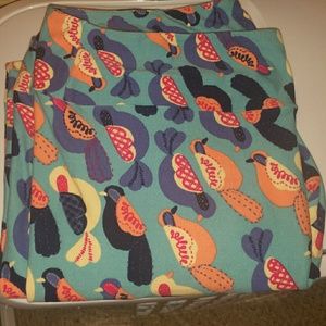 TC2 Leggings Lularoe Blue with Birds