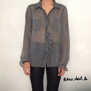 Lucca Couture Polka Dot Ruffled Blouse
