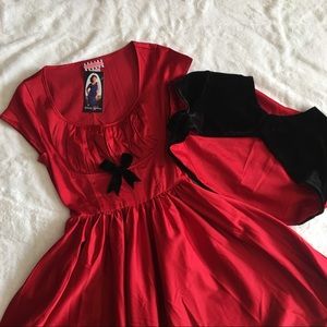 ✨1 hr sale✨HP✨ ❤Red satin pinup dress with bolero