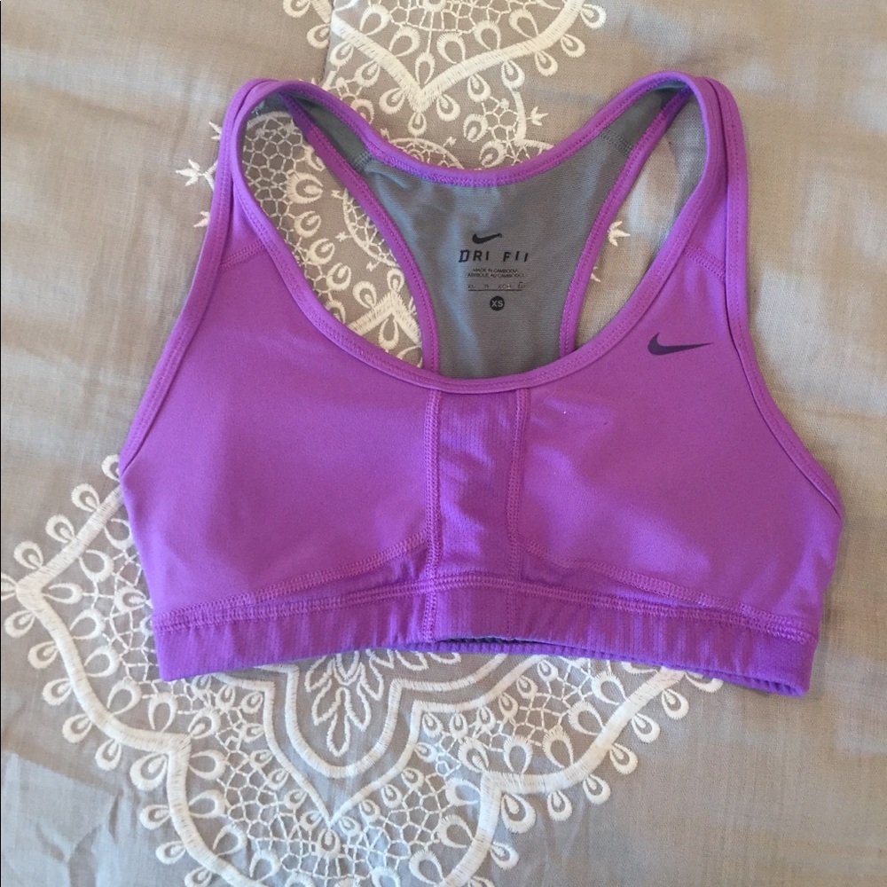 Purple Nike sports bra