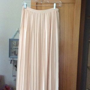 Peach Pleated Maxi Skirt