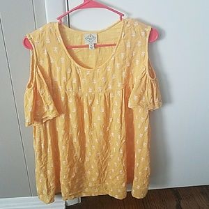 Yellow off the shoulder top
