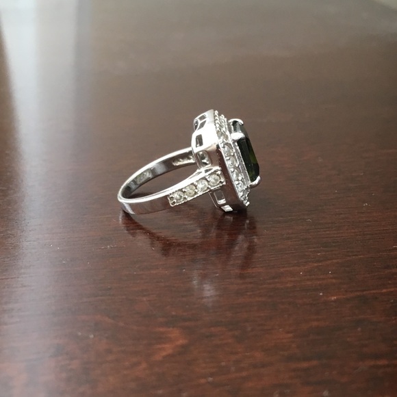 Green Gem Cushion Cut Ring - Picture 3 of 5