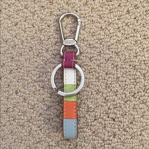 Coach key ring with leather strap