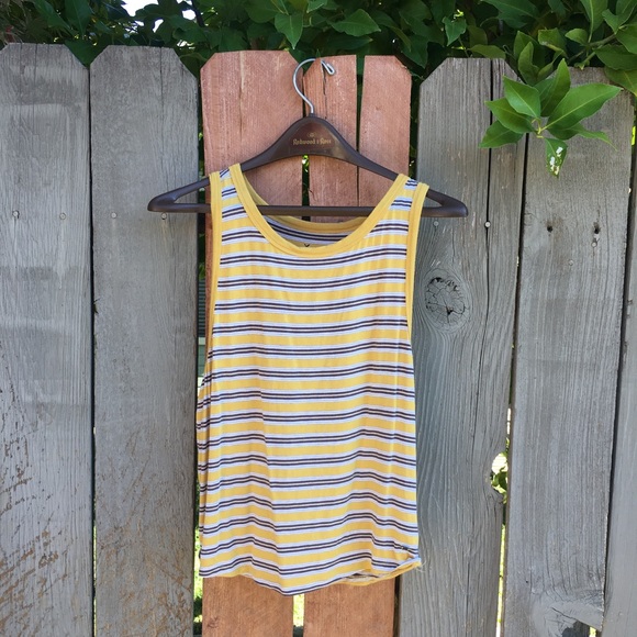 Yellow/White/Brown striped American Eagle tank. - Picture 1 of 4