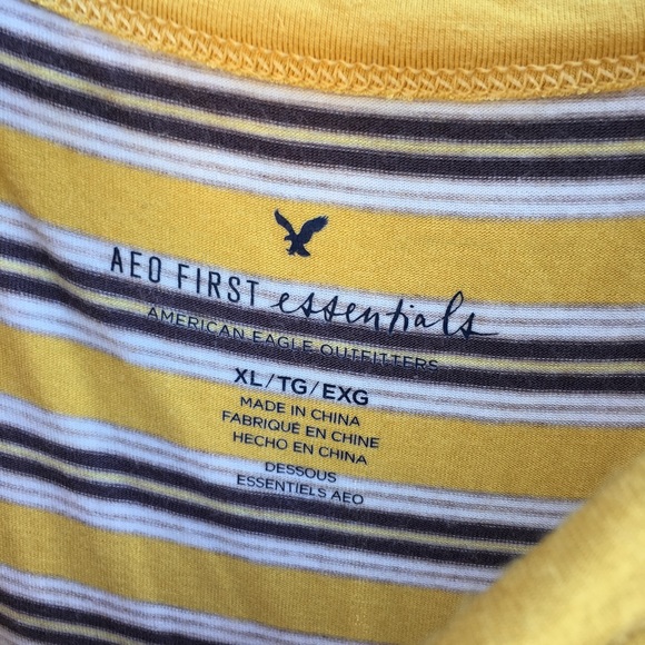 Yellow/White/Brown striped American Eagle tank. - Picture 4 of 4
