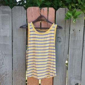 Yellow/White/Brown striped American Eagle tank.