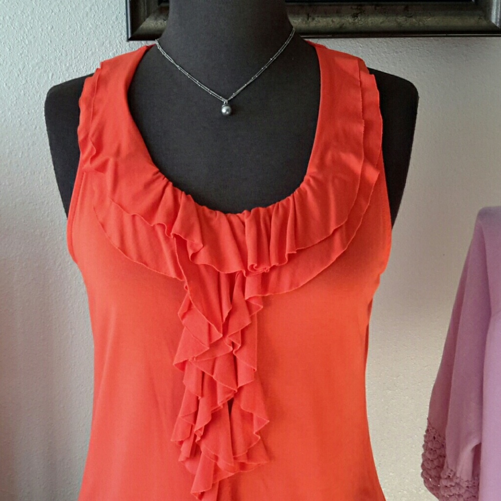 Beautiful Orange Sleeveless Blouse