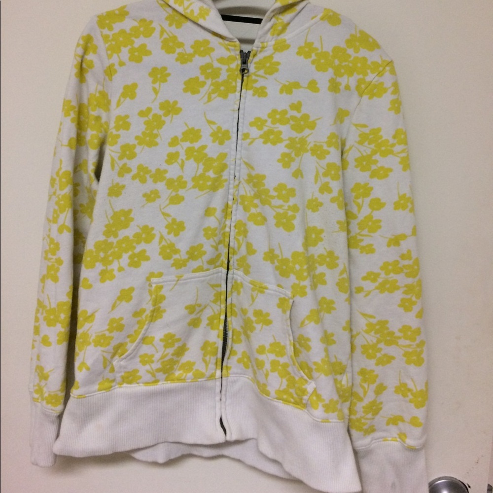 Adorable white and yellow floral Old Navy hoodie.