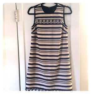 J.Crew stripped scalloped dress