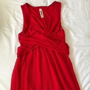 Anthropologie strapless red dress, size L