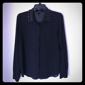Studded collar blouse