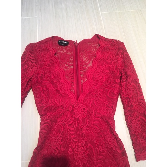 ❌❌SOLD❌❌Red lace Bebe Dress❤ - Picture 4 of 4