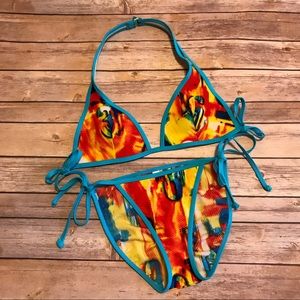 V.S Halter Triangle Top & Bikini Bottom Swimsuit