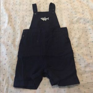 Janie and Jack cotton overalls with shark design