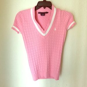 Pink Polo Short Sleeve Sweater