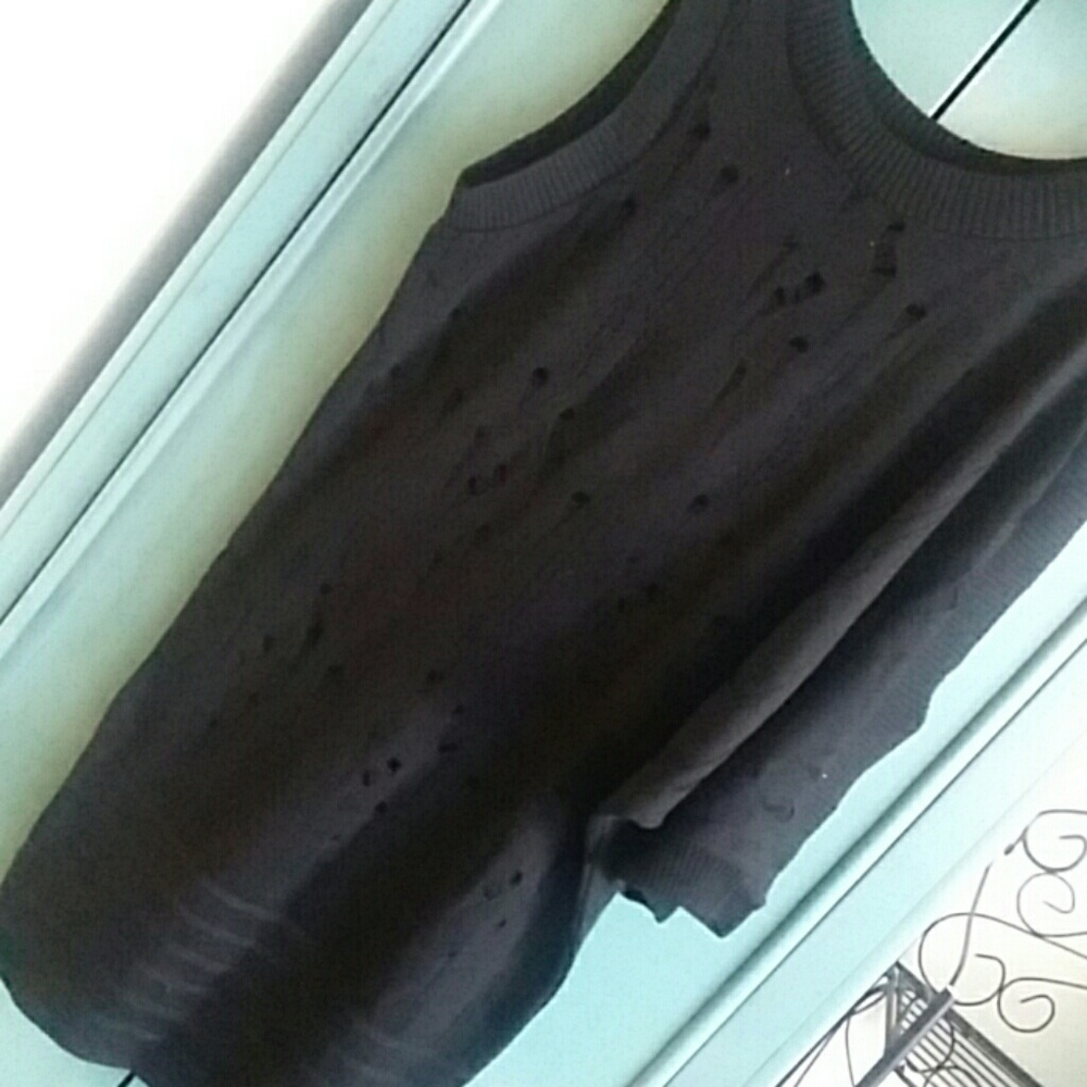 Distressed sweater dress
