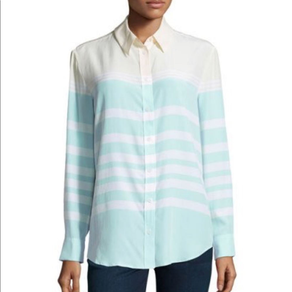 Equipment Reese Clean Colorblock Silk Blouse