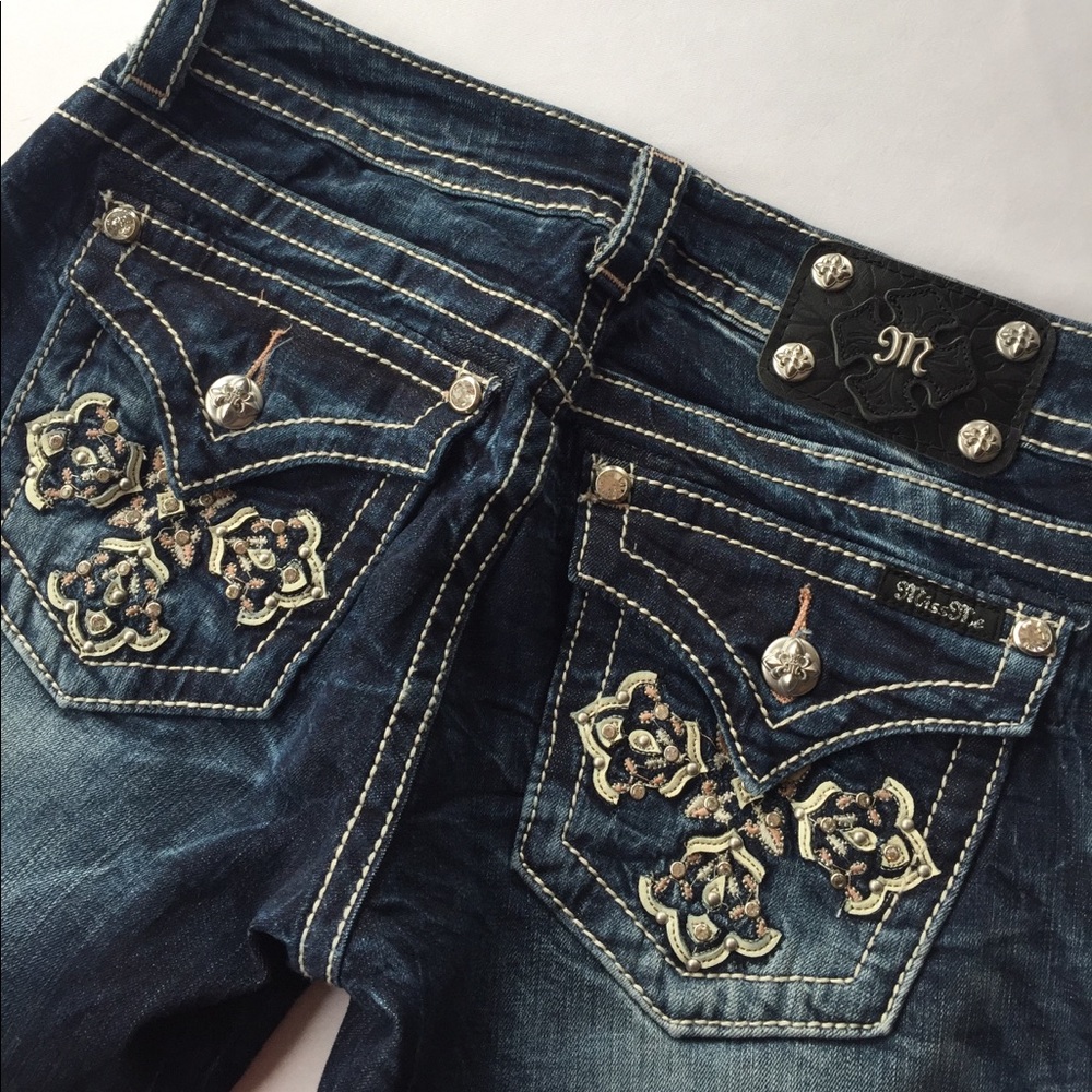 SOLD Miss Me Bootcut Dark Denim Jeans, 27 - Picture 1 of 5