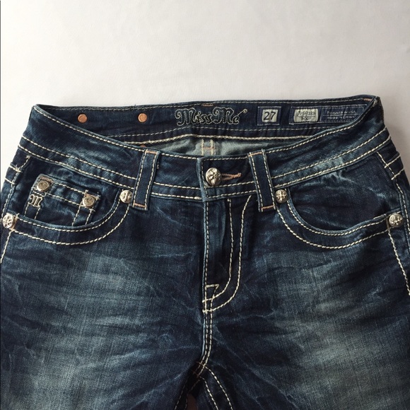 SOLD Miss Me Bootcut Dark Denim Jeans, 27 - Picture 2 of 5