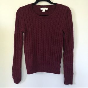 Red Cable Knit Sweater