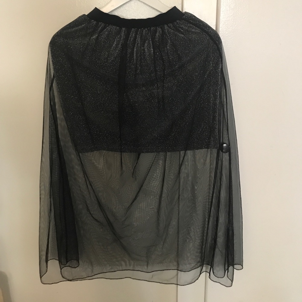 Sexy Black transparent yarn skirt