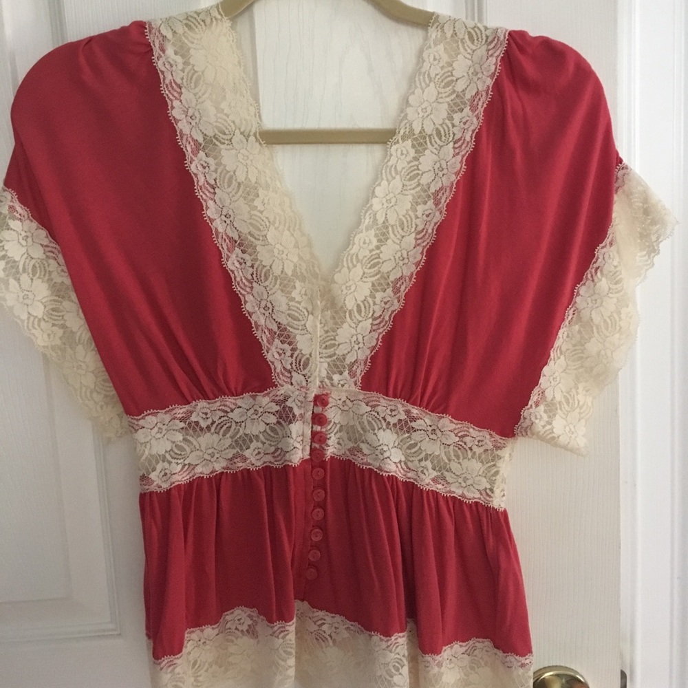 Lace V-neck blouse