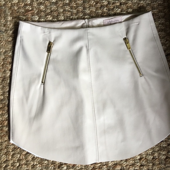 Philosophy Dresses & Skirts - Philosophy Leather -like cream mini skirt