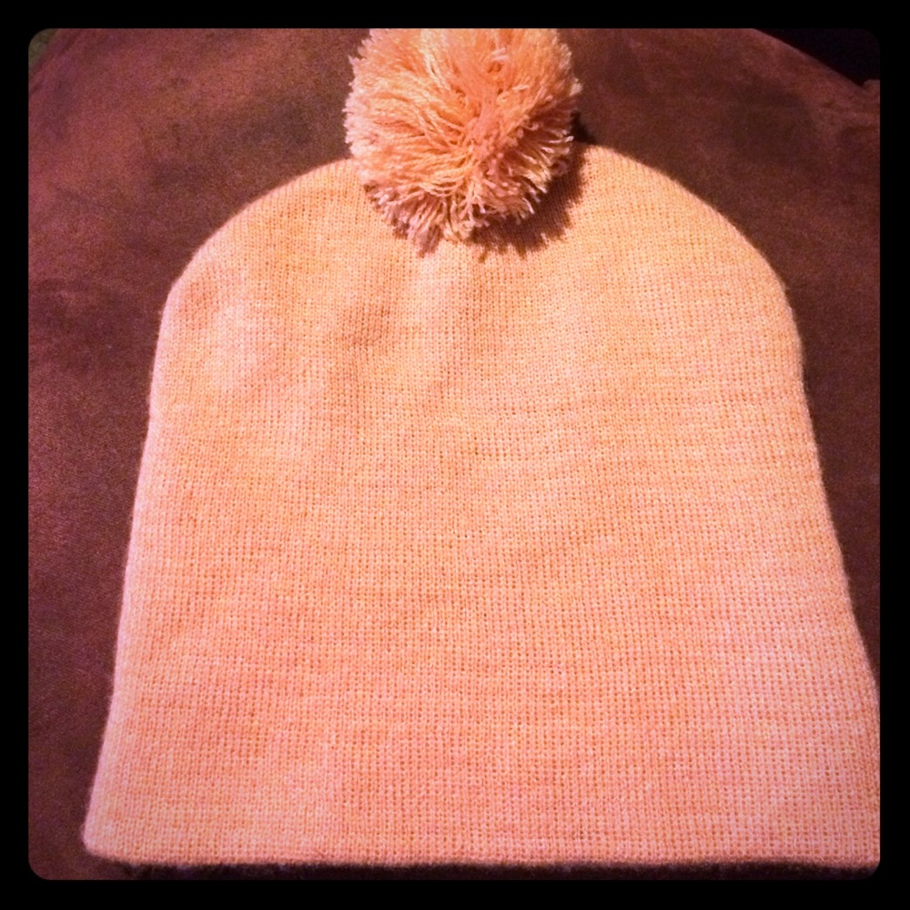 Peach ball beanie