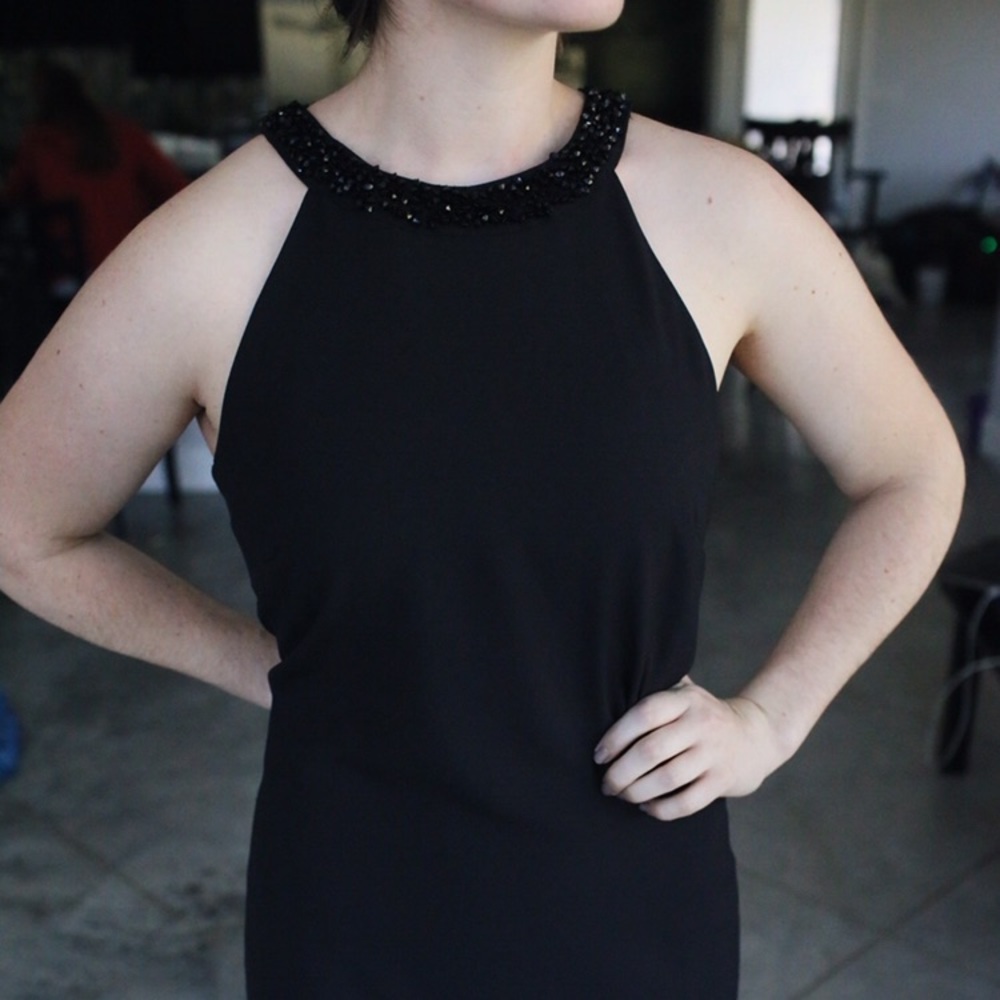 NWT BANANA REPUBLIC black halter dress sz 12