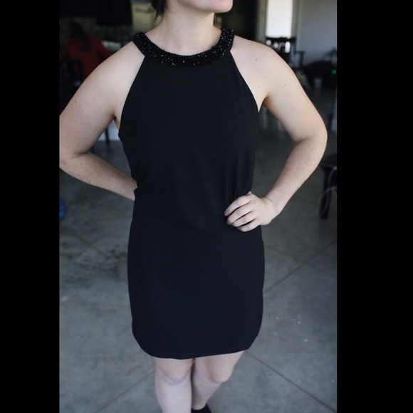 NWT BANANA REPUBLIC black halter dress sz 12 - Picture 2 of 5