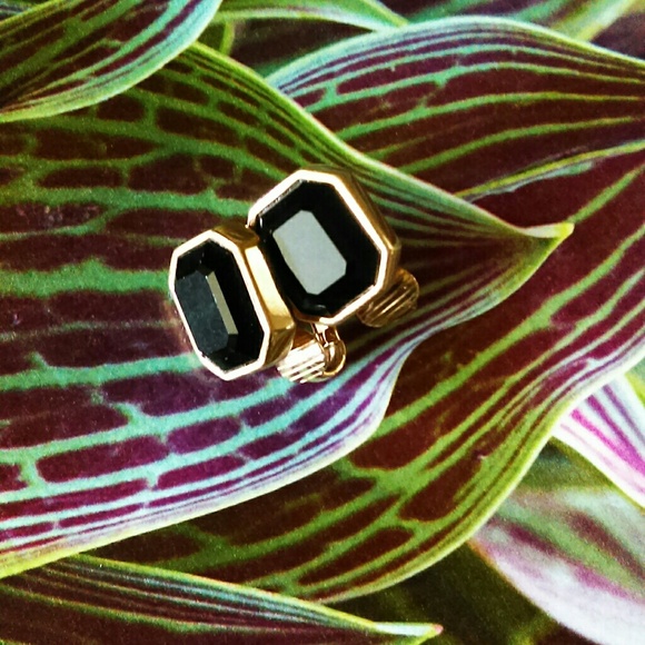 Vintage Jewelry - ⚡SALE⚡Vintage clip on black glass earrings