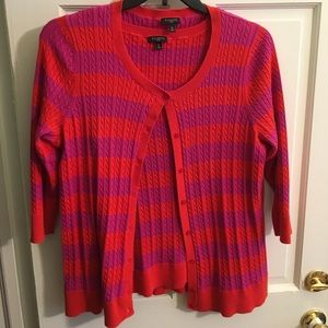 Talbots Striped sweater set.