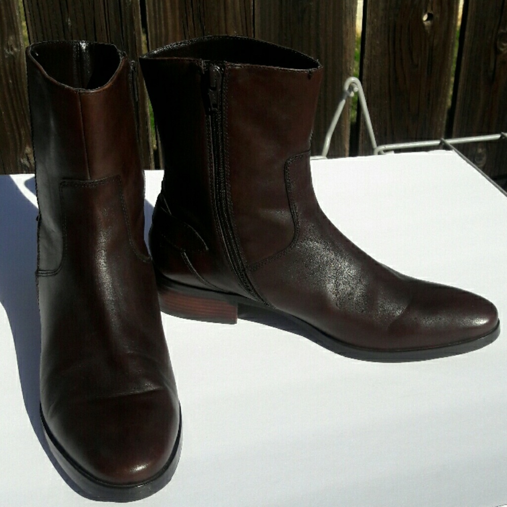 Marc Fisher HELKI brown leather Boots sz 9 M