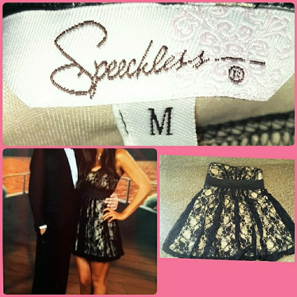 SOLD 👗 Strapless Lace Fit and Flare Dress
